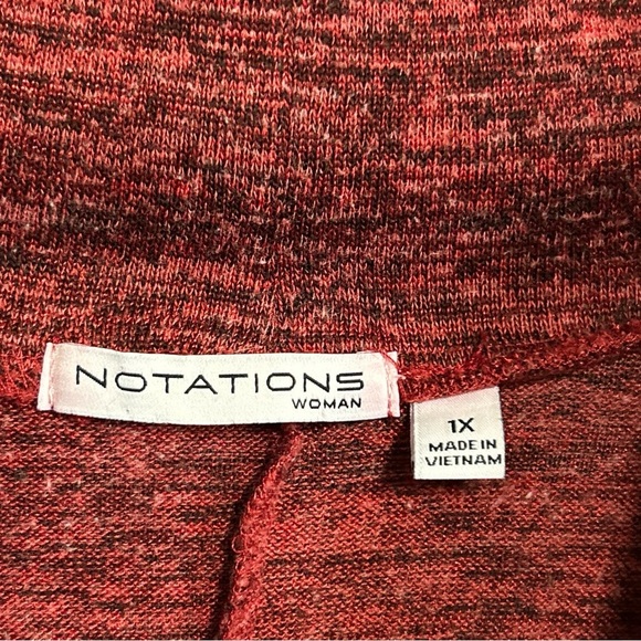 Notations Women's 1X Pullover Cowl Neck Sweater Red Black Buttons Coquette Artsy - Picture 11 of 14